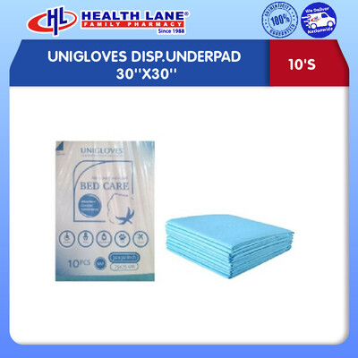 UNIGLOVES DISP.UNDERPAD 30''X30'' (10'S)